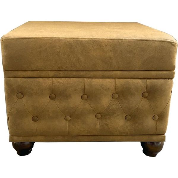 Casa Padrino Sgabello Chesterfield Marrone Antico 60 X 46 X H. 45 Cm - Sgabello - Poggiapiedi - Mobili Soggiorno Chesterfield-image