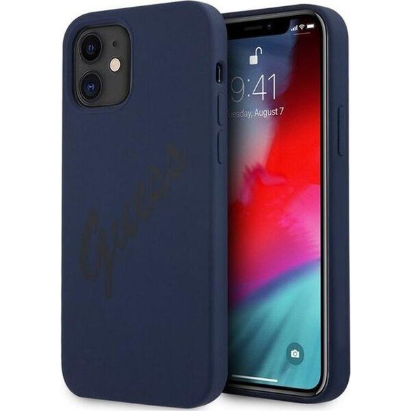 Guess Guhcp12Slsvsbl Iphone 12 Mini5,4 Niebieski/Blu Custodia Rigida Script Vintage-image