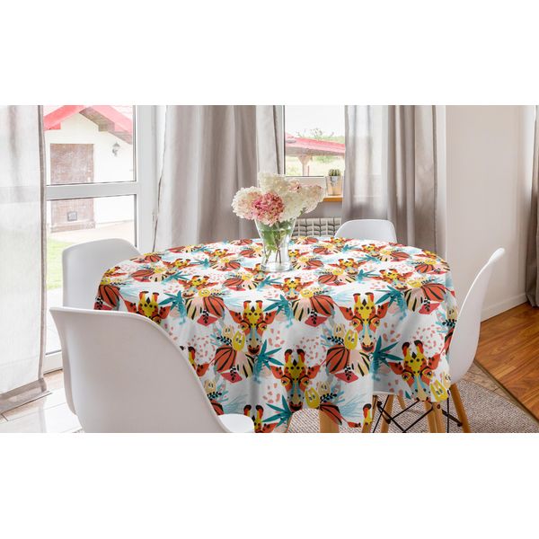Abakuhaus Tovaglia Rotonda Giraffa, Animale Astratto, Tovaglia Circolare Per Sala Da Pranzo Decorazione Cucina, 150 Cm, Multicolore-image