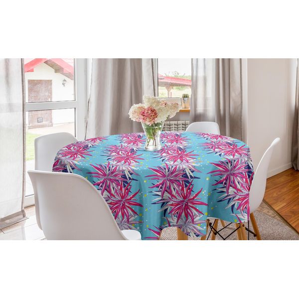 Abakuhaus Tovaglia Rotonda Con Motivi Floreali, Spring Meadow Chrysanthemum, Tovaglia Circolare Per Sala Da Pranzo E Cucina, 150 Cm, Multicolore-image