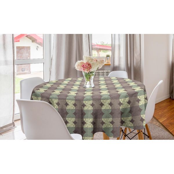 Abakuhaus Arte Astratta Tovaglia Rotonda, Decorativa Verticale, Tovaglia Circolare Per Sala Da Pranzo, Decorazione Cucina, 150 Cm, Multicolore-image