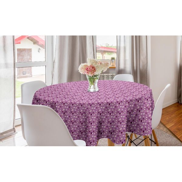 Abakuhaus Romantica Tovaglia Rotonda, Cuori Astratti Decorativi, Tovaglia Circolare Per Sala Da Pranzo, Decorazione Per Cucina, 150 Cm, Multicolore-image