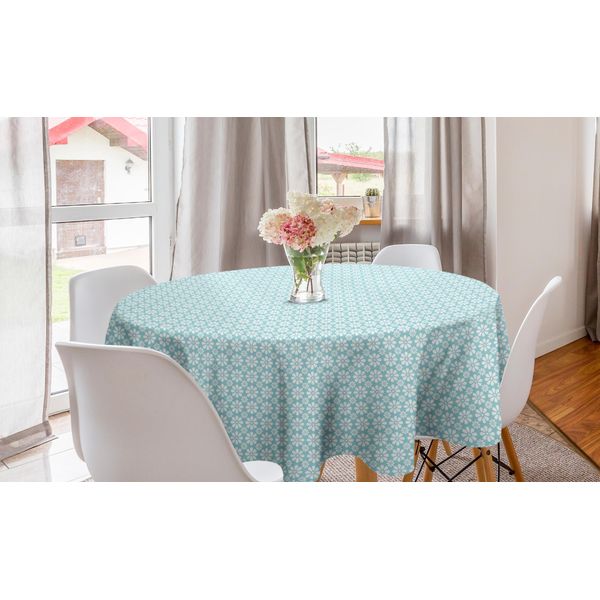 Abakuhaus Galaxis Tovaglia Rotonda, Starry Spazio Cosmico, Tovaglia Circolare Per Sala Da Pranzo, Decorazione Cucina, 150 Cm, Azzurro Pallido Bianco-image