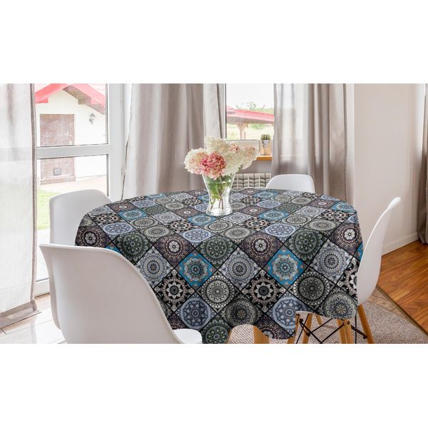 Abakuhaus Tovaglia Rotonda Marocchina, Cultura Folk Antica, Tovaglia Circolare Per Sala Da Pranzo, Decorazione Cucina, 150 Cm, Multicolore-image