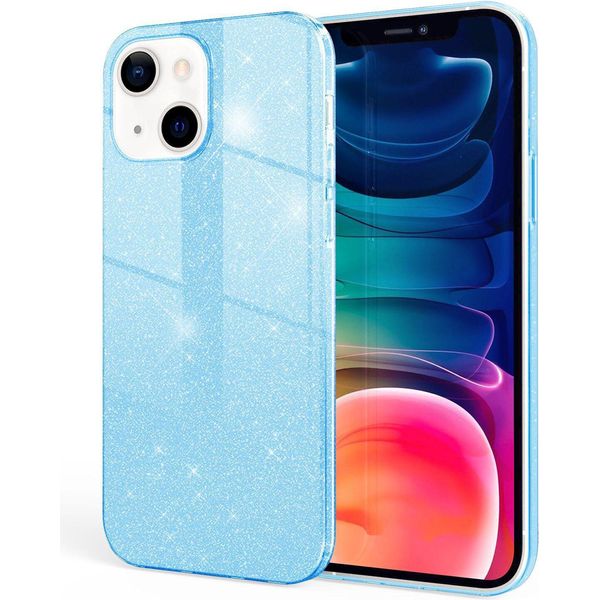 Nalia Robusta Custodia Glitter Per Iphone 13, Antiurto Scintillante Custodia Protettiva Ibrida Custodia In Silicone Rinforzato Blu-image