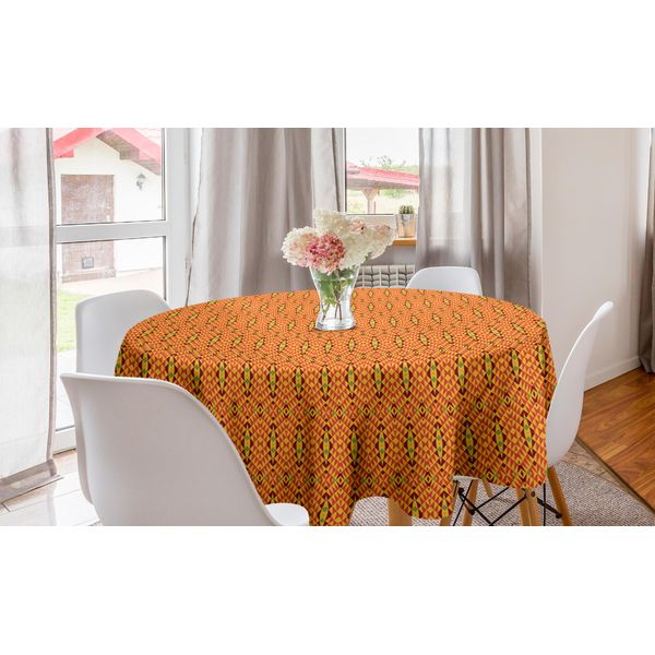 Abakuhaus Tovaglia Rotonda Africana, Motivi Orientali Antichi, Tovaglia Circolare Per Sala Da Pranzo, Decorazione Cucina, 150 Cm, Multicolore-image