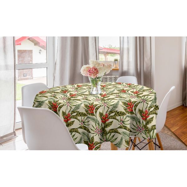 Abakuhaus Tovaglia Rotonda, Romantica Vendemmia Aloha, Tovaglia Circolare Per Sala Da Pranzo E Cucina, 150 Cm, Multicolore-image