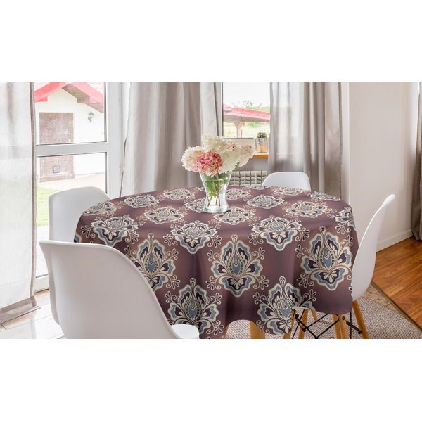Abakuhaus Tovaglia Rotonda Vintage, Stile Botanico Antico, Tovaglia Circolare Per Sala Da Pranzo E Cucina, 150 Cm, Multicolore-image
