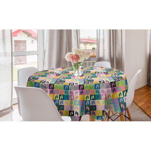 Abakuhaus Tovaglia Rotonda, Coppie Multicolori, Tovaglia Circolare Per Sala Da Pranzo E Decorazione Della Cucina, 150 Cm, Multicolore-image