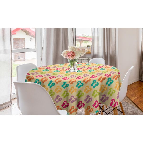 Abakuhaus Tovaglia Rotonda Con Motivo Ripetuto, Tovaglia Circolare Per Sala Da Pranzo E Cucina, 150 Cm, Multicolore-image