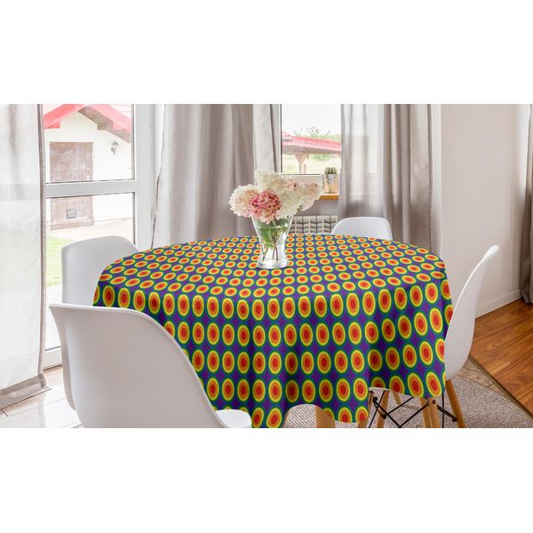 Abakuhaus Tovaglia Rotonda, Colori Dell'arcobaleno, Tovaglia Rotonda Per Sala Da Pranzo, Decorazione Per Cucina, 150 Cm, Multicolore-image