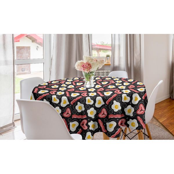 Abakuhaus Tovaglia Rotonda Speck, Yummy Protein Breakfast, Tovaglia Circolare Per Sala Da Pranzo E Decorazione Della Cucina, 150 Cm, Multicolore-image