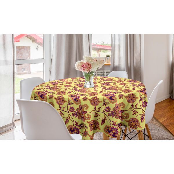 Abakuhaus Tradizionale Tovaglia Rotonda, Ornamento, Tovaglia Circolare Per Sala Da Pranzo, Decorazione Per Cucina, 150 Cm, Multicolore-image