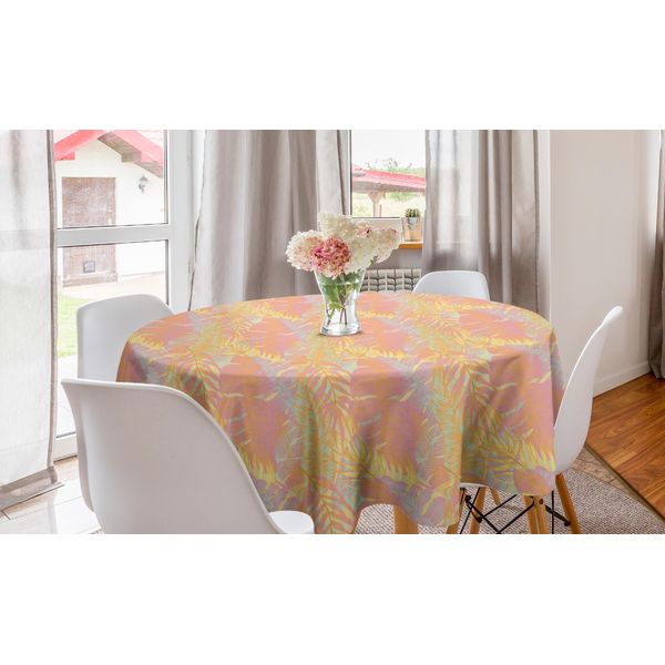 Abakuhaus Tovaglia Rotonda Tropicale, Pianta Esotica Hawaii Jungle, Tovaglia Circolare Per Sala Da Pranzo E Cucina, 150 Cm, Multicolore-image