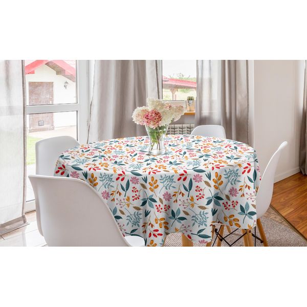 Abakuhaus Tovaglia Rotonda Con Foglie, Fogliame Autunnale, Tovaglia Circolare Per Sala Da Pranzo, Decorazione Per Cucina, 150 Cm, Multicolore-image
