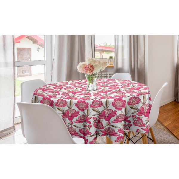Abakuhaus Tovaglia Rotonda English Garden, Vintage Peony, Tovaglia Circolare Per Sala Da Pranzo, Decorazione Cucina, 150 Cm, Multicolore-image