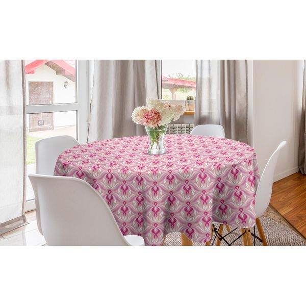 Abakuhaus Tovaglia Rotonda In Damasco, Motivi Orientali A Riccioli, Tovaglia Circolare Per Sala Da Pranzo, Decorazione Per Cucina, 150 Cm, Multicolore-image