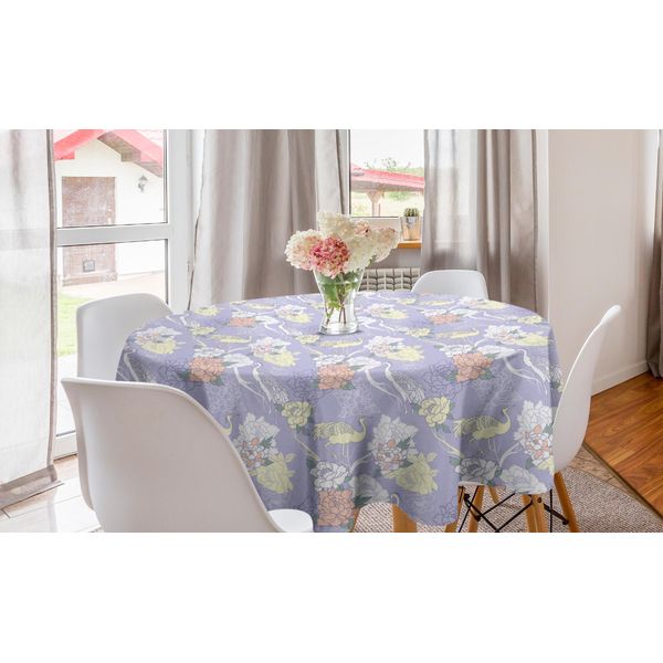 Abakuhaus Tovaglia Rotonda, Sfondo Lavanda Orientale, Tovaglia Circolare Per Sala Da Pranzo, Decorazione Cucina, 150 Cm, Multicolore-image