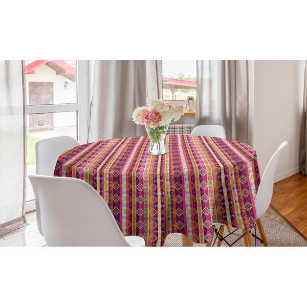 Abakuhaus Tovaglia Rotonda Bohemien, Arte Colorata Fiesta, Tovaglia Circolare Per Sala Da Pranzo, Decorazione Cucina, 150 Cm, Multicolore-image