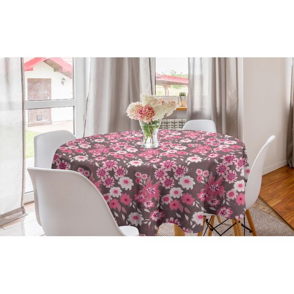Abakuhaus Tovaglia Rotonda Con Motivi Floreali, Vintage Flora English Garden, Tovaglia Rotonda Per Sala Da Pranzo E Cucina, 150 Cm, Multicolore-image