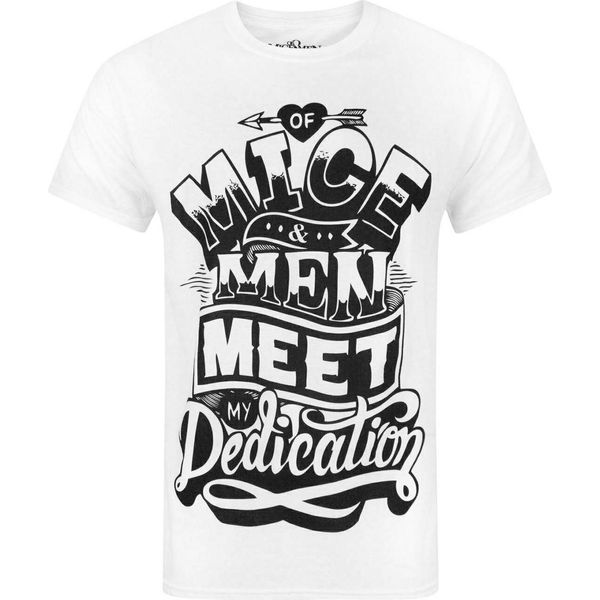 Of Mice And Men - Maglietta "Dedication"" Da Uomo NS6276 (Xl) (Bianco/Nero)"-image