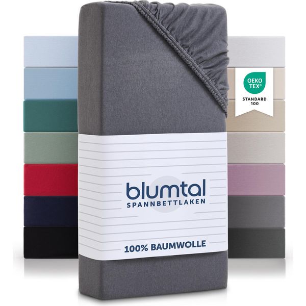 Blumtal Basics Topper Lenzuolo 180X200Cm In Jersey - Lenzuolo Matrimoniale In 100% Cotone - Grigio-image