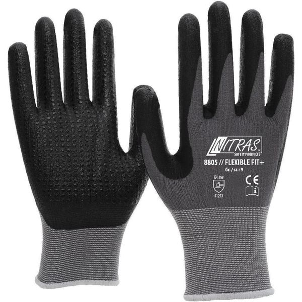 Guanti Da Lavoro | 12 Paia Nitras Flexible Fit + Guanti In Maglia | Taglia 9-image