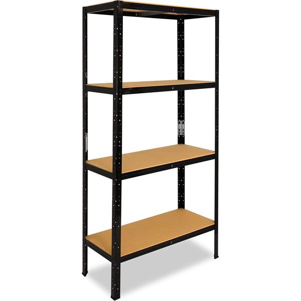Shelfplaza Black 180X75X40 Cm Scaffale Pesante In Nero Con 4 Ripiani E 175 Kg Di Portata Per Ripiano-image