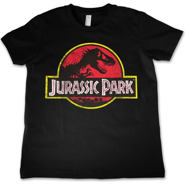Maglietta Jurassic Park Distressed Logo Per Bambini Nero 4 Jahre-image