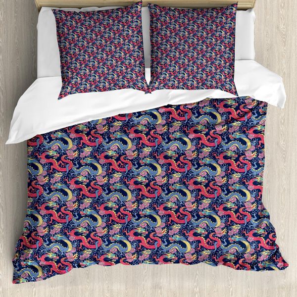 Set Copripiumino Abakuhaus Per Letti Singoli, Motivi Floreali Riccamente Decorati, Antiacaro E Anallergico, Con Federa, 200 Cm X 200 Cm - 80 X 80 Cm, Multicolore-image