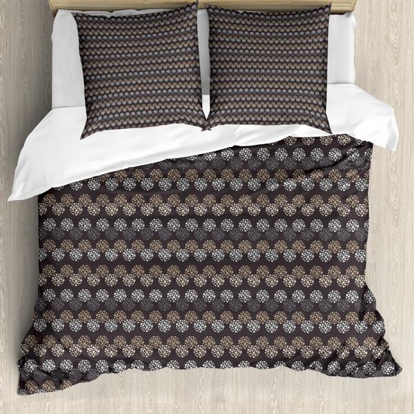 Abakuhaus Set Copripiumino Astratto Per Letti Singoli, Motivo A Pois, Antiacaro, Adatto A Chi Soffre Di Allergie, Con Federa, 155 Cm X 220 Cm - 80 X 80 Cm, Color Tortora E Multicolore-image