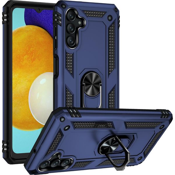 Custodia Per Samsung Galaxy A13 5G/M13 5G/A04S A Doppio Strato Robusta, Protezione Militare Con Supporto Ad Anello E Supporto Blu-image