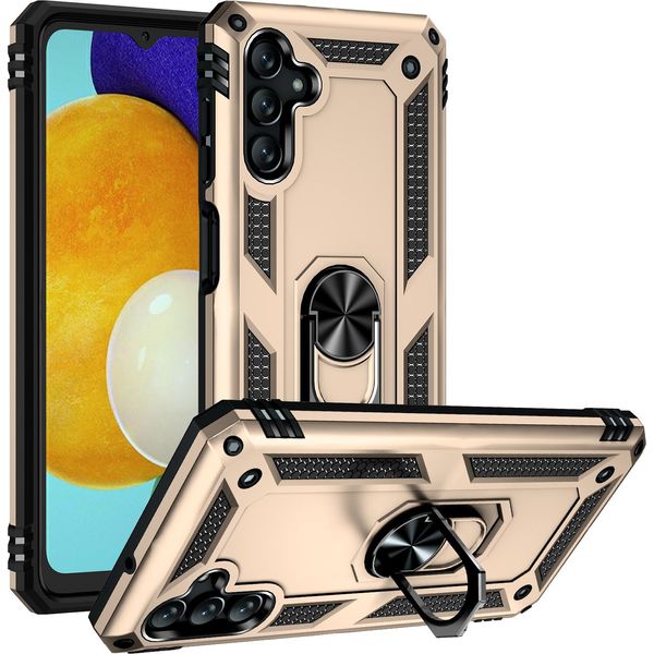 Custodia Per Samsung Galaxy A13 5G/M13 5G/A04S A Doppio Strato Robusta, Protezione Militare Con Supporto Ad Anello E Supporto Oro-image