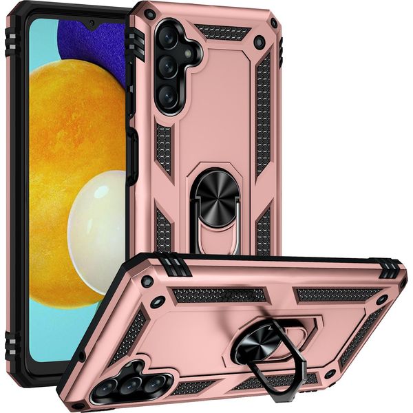 Custodia Per Samsung Galaxy A13 5G/M13 5G/A04S A Doppio Strato Robusta, Protezione Militare Con Supporto Ad Anello E Supporto Rosa-image