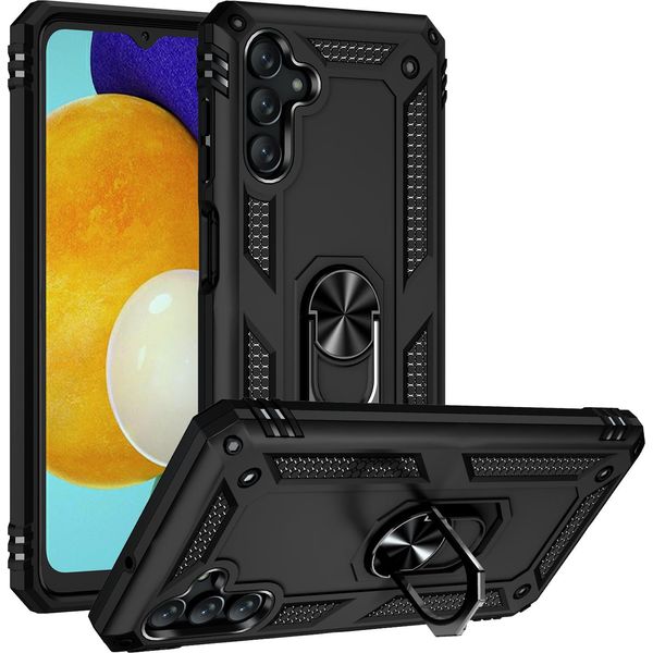 Custodia Per Samsung Galaxy A13 5G/M13 5G/A04S A Doppio Strato Robusta, Protezione Militare Con Supporto Ad Anello E Supporto Nero-image