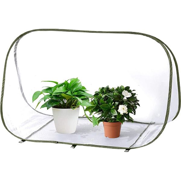 Serra Da Giardino Pop Up Piccola Tenda Di Svernamento Per Piante Serre Protezione Invernale (90X52X62Cm)-image