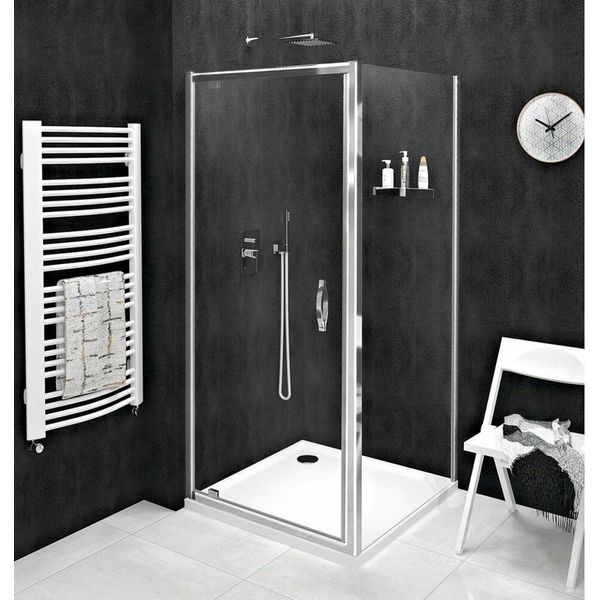 Sigma Simply Cabina Doccia Rettangolare Con Porta A Battente 900X800Mm Variante L/R, Vetro Trasparente-image