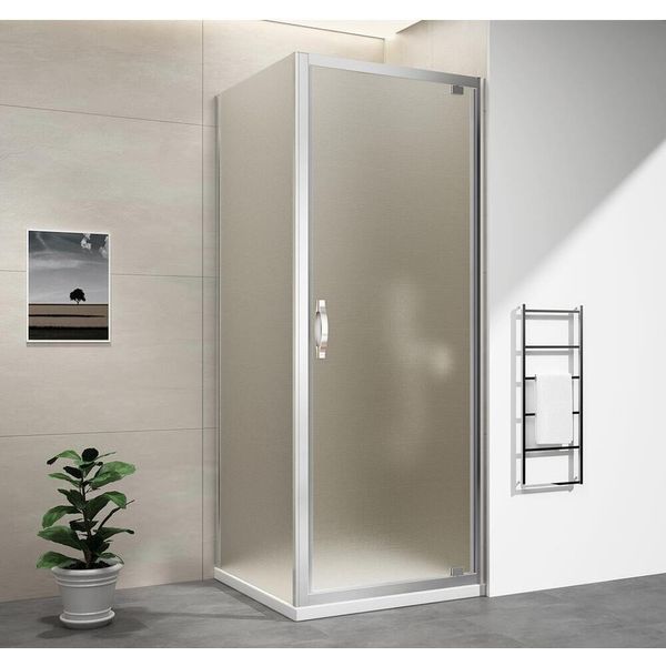 Sigma Simply Cabina Doccia Rettangolare Con Porta A Battente 800X1000Mm Variante L/R, Vetro Brick-image