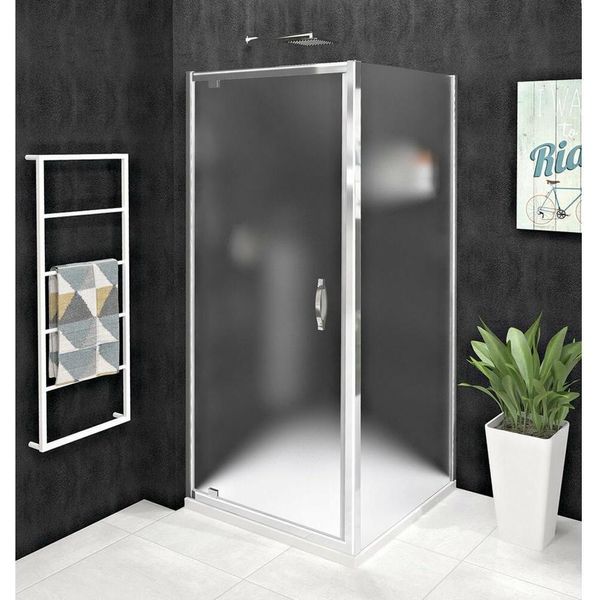Sigma Simply Cabina Doccia Rettangolare Con Porta A Battente 900X800Mm Variante L/R, Vetro Brick-image
