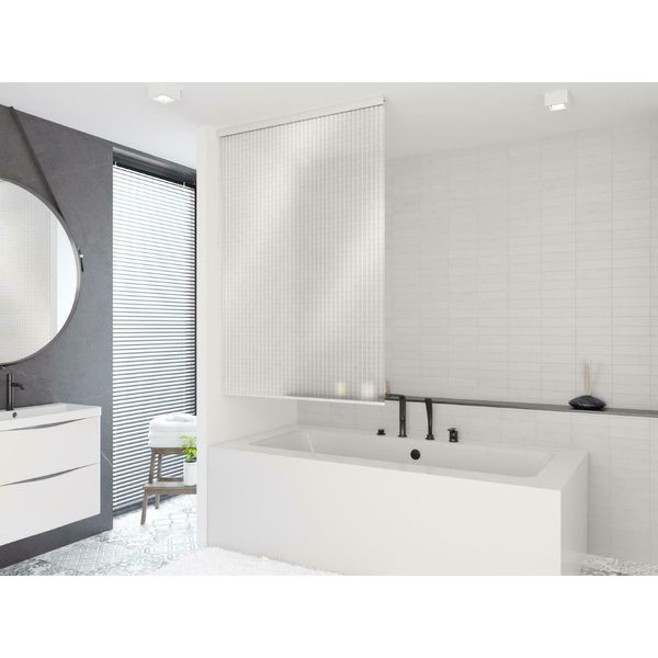 Rullo Doccia Mezza Cassetta 7 Larghezze A Scelta Tenda Doccia Bianco Grigio Verde Blu (180, Mosaico 3D)-image
