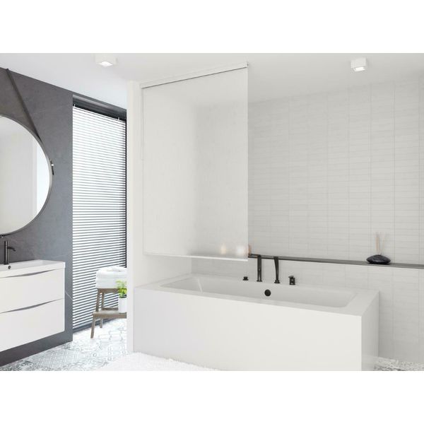 Rullo Doccia Mezza Cassetta 7 Larghezze A Scelta Tenda Doccia Bianco Grigio Verde Blu (180, Gocce Di Latte)-image