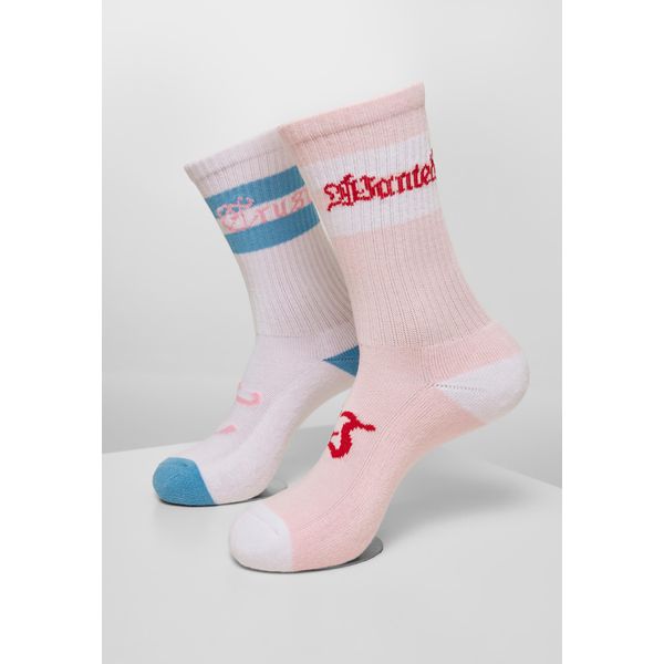 Mister Tee Accessories MT2219 | Trust Wanted Socks 2-Pack Socks - Colore: Lightrose/White - Taglia: 47-50-image