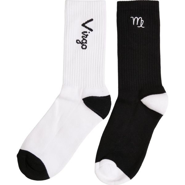 Mister Tee Accessories MT2235 | Zodiac Socks 2-Pack Socks - Colore: Nero/Bianco Virgo - Taglia: 47-50-image