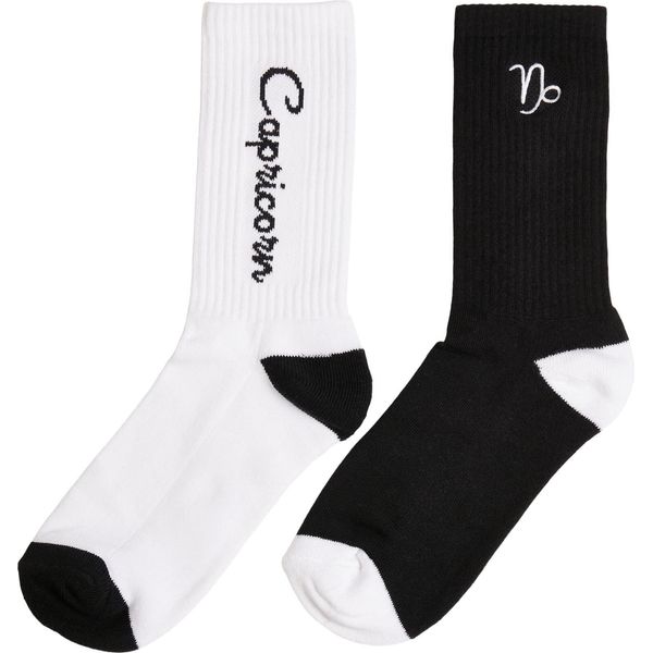 Mister Tee Accessories MT2235 | Zodiac Socks 2-Pack Socken - Farbe: Black/White Capricorn - GrößE: 47-50-image