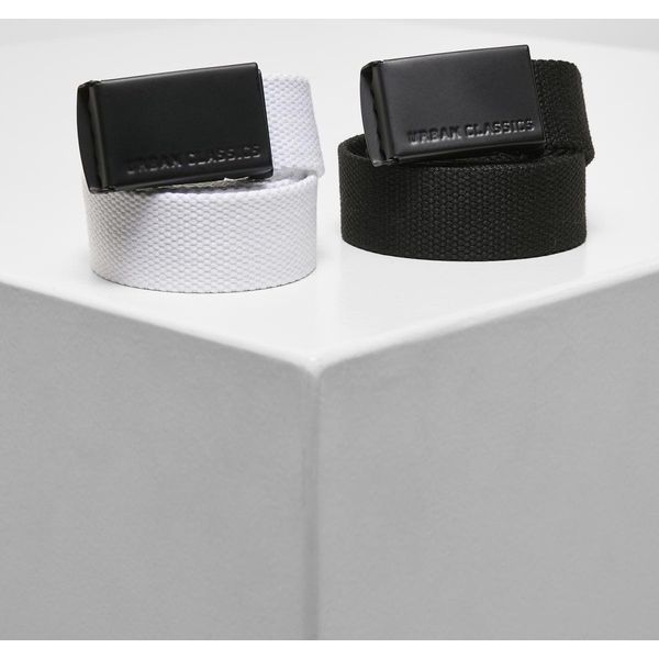Urban Classics UCK305 | Cintura In Tela Per Bambini 2-Pack One Size - Farbe: Black+White - GrößE: Taglia Unica-image