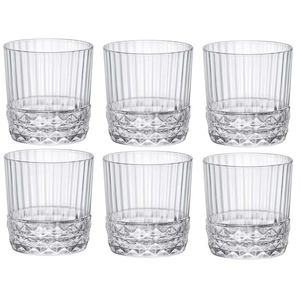 Bicchiere Da Cocktail Bormioli Rocco / Bicchiere Da Whisky / Bicchiere Da Acqua America 20S 380 Ml - 6 Pezzi-image