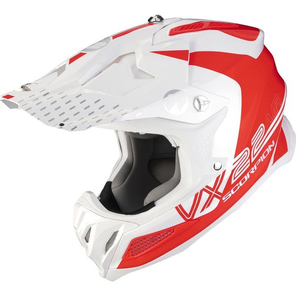 Casco Motocross Scorpion VX-22 Air Ares, Bianco/Rosso, Xl (61/62)-image
