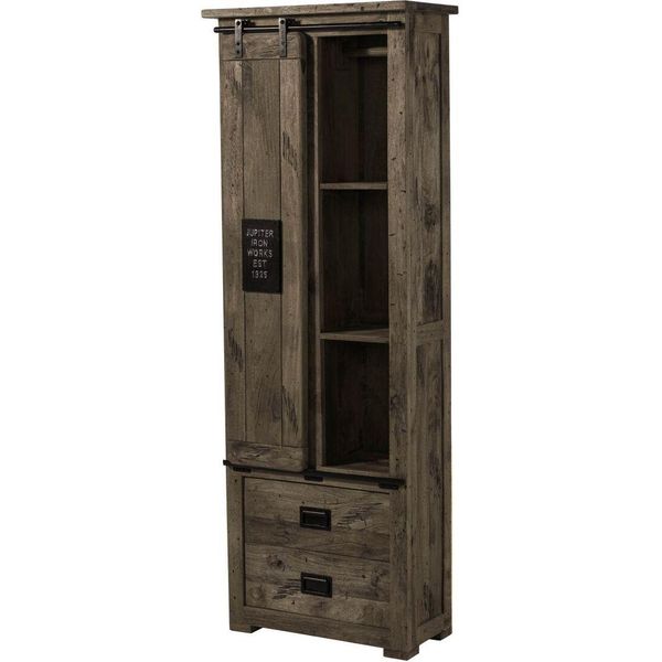 MASSIVMOEBEL24 | Railway #284 Armadio In Legno Di Mango - Laccato / Grigio 70X35X195-image