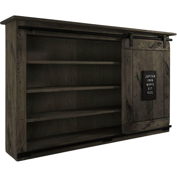 MASSIVMOEBEL24 | Mensola In Legno Di Mango 130X25X80 Grigio Scuro Laccato Railway-image