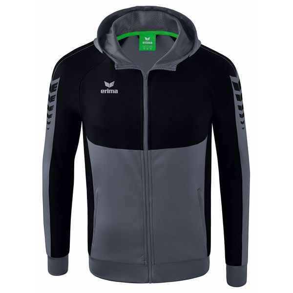 Erima Six Wings - Giacca Da Allenamento Con Cappuccio Da Bambino - Grigio Ardesia / Nero-image